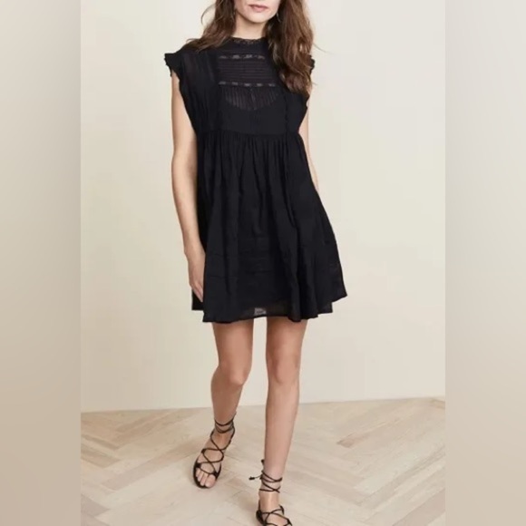 Free People Tops - FREE PEOPLE | Cotton Black Lace Tunic Mini Dress with Pockets Coverup